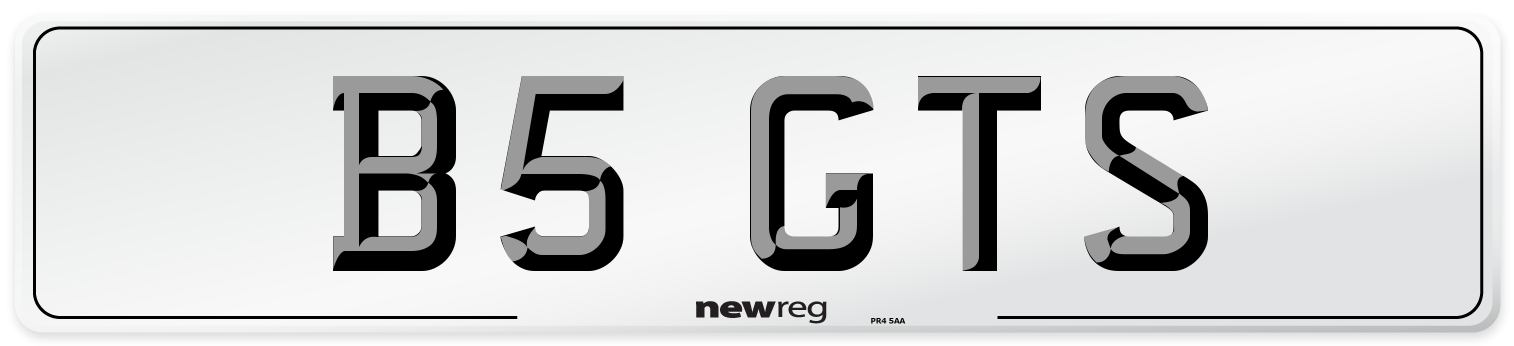 B5 GTS Number Plate from New Reg